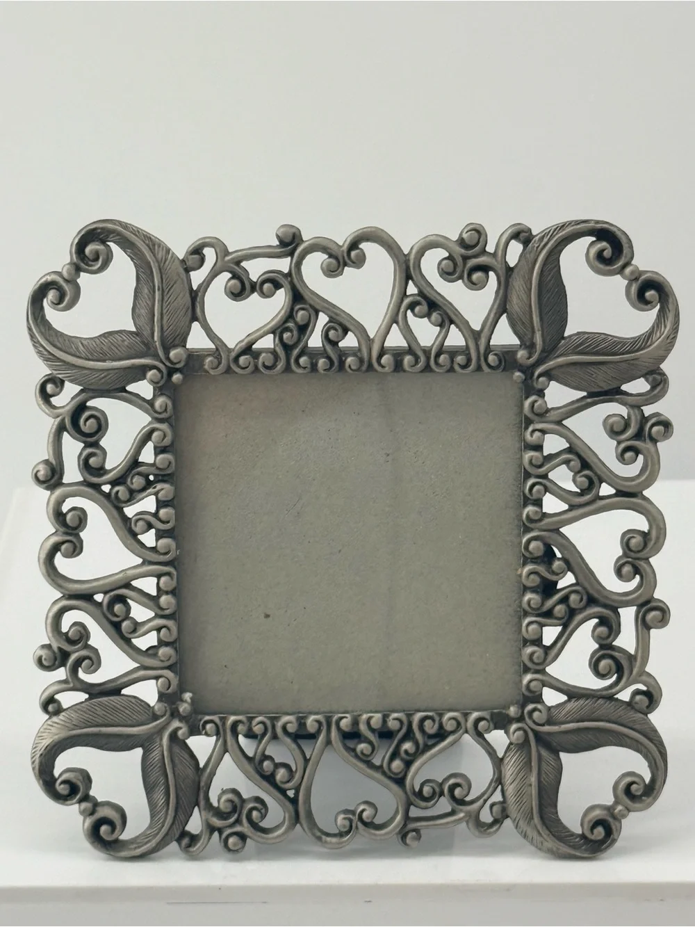 Ornate Silver Filigree Heart Picture Frame - Elegant Home Accent